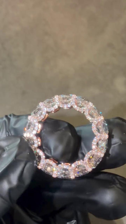 Eternity Band Ring | Hexagon Cut Moissanite | D Color VVS1 Moissanite Diamonds | Full Iced Out Band Ring | 925 Silver