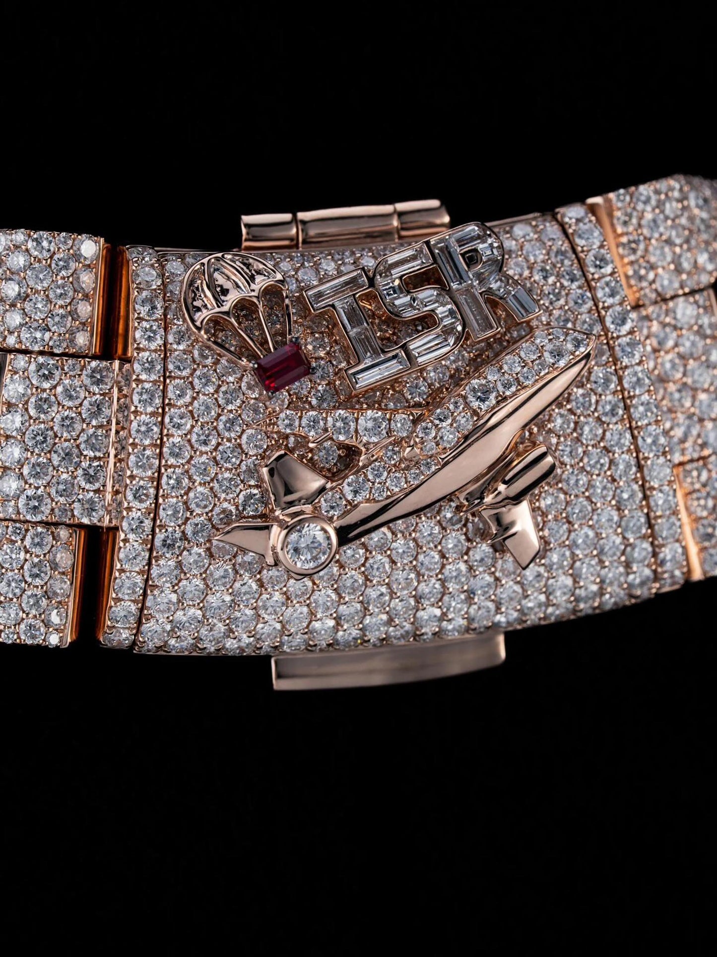 22mm Raised Pointer Cuban Link Chain, VVS1 Moissanite, 925 Sterling Silver, Pear Accent Links