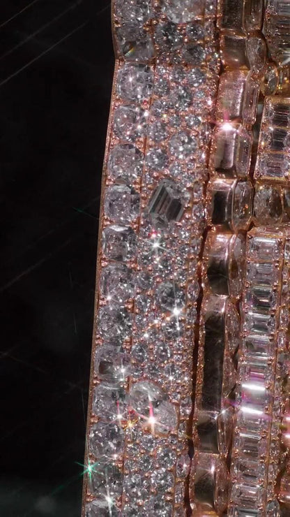 Custom Vertical Letter Pendant | Mixed Shape VVS1 Moissanite | Pass Diamond Tester | Rose Gold Plated 925 Sterling Silver