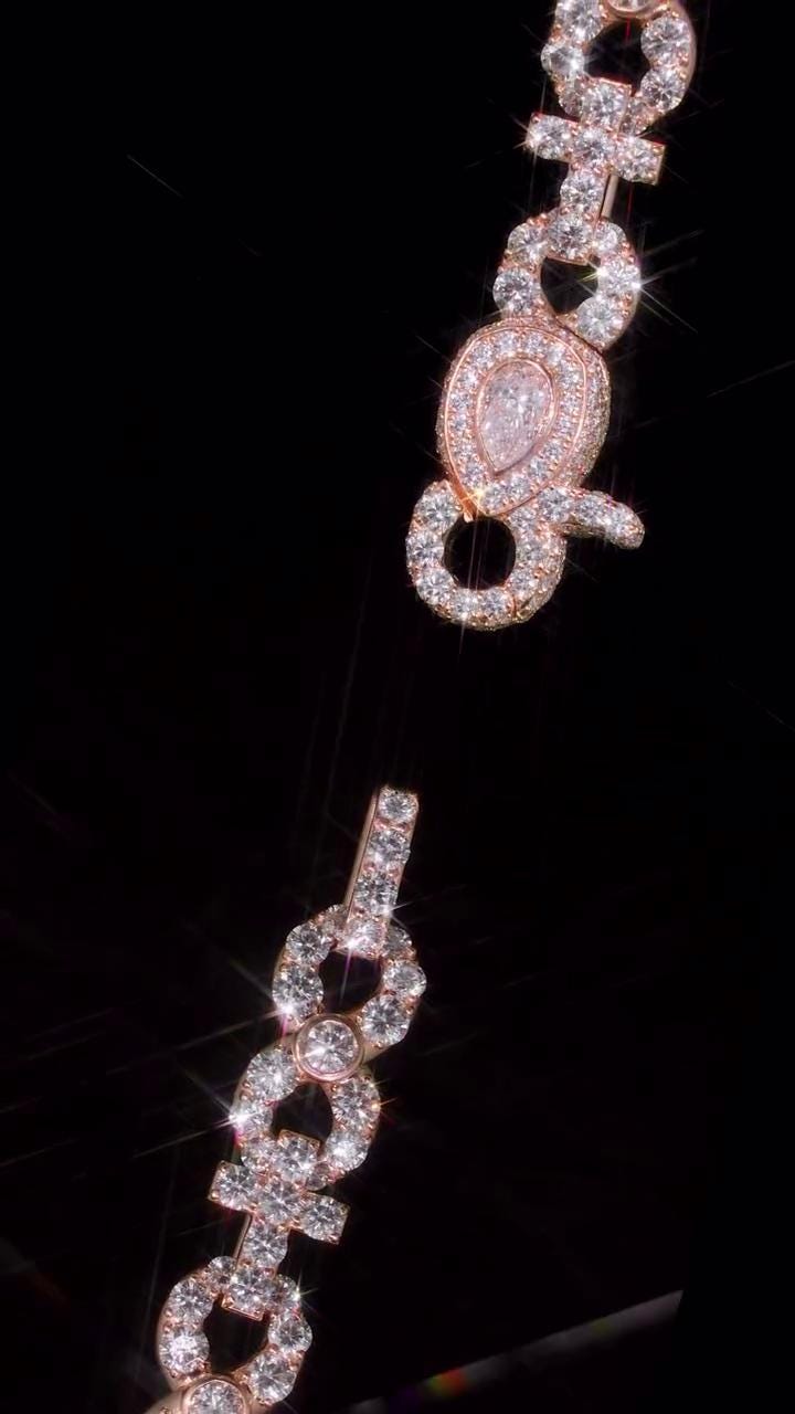 VVS1 Moissanite Infinity Cross Bracelets, Rose Gold Plated 925 Sterling Silver, Pass Diamond Tester