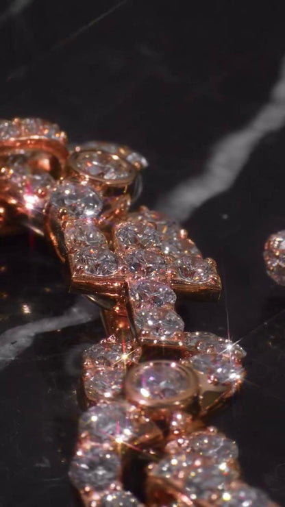 VVS1 Moissanite Infinity Cross Bracelets, Rose Gold Plated 925 Sterling Silver, Pass Diamond Tester