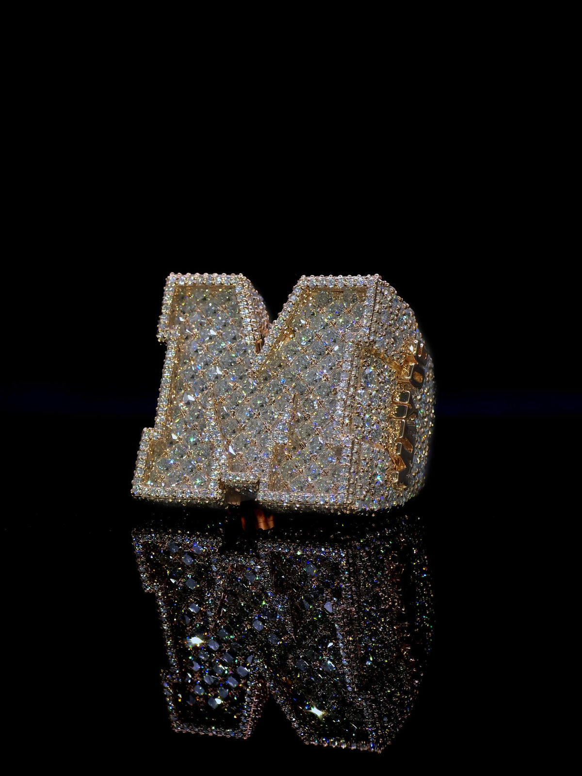 Custom Initial Championship Ring, VVS1 Moissanite Iced Out Ring, Personalized Name Date Ring, Rose Gold 925 Silver, Hip Hop Ring