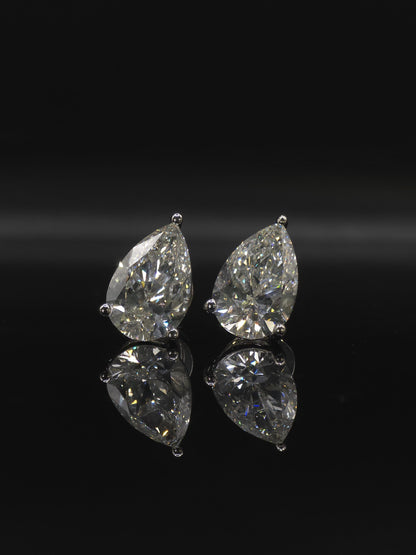 Jumbo Pear Moissanite Stud Earrings, 17.5x11.5mm D Color VVS1, 16 CTW, 925 Sterling Silver or Solid 10K Gold, Hip Hop Studs