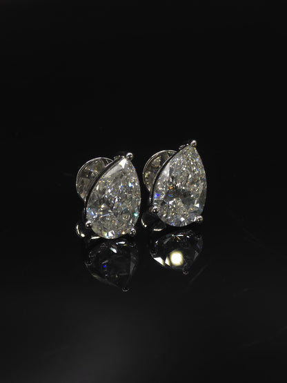 Jumbo Pear Moissanite Stud Earrings, 17.5x11.5mm D Color VVS1, 16 CTW, 925 Sterling Silver or Solid 10K Gold, Hip Hop Studs