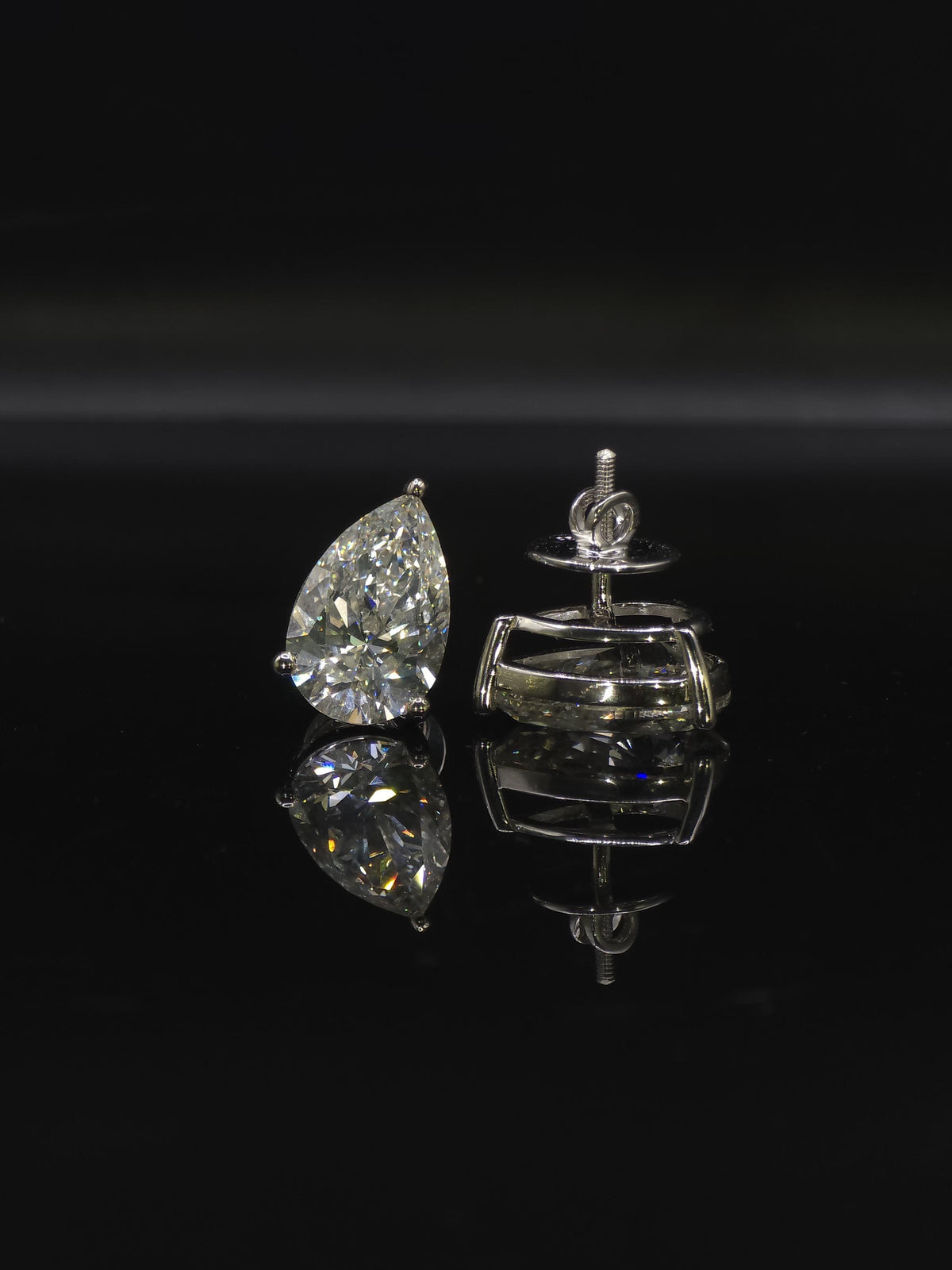 Jumbo Pear Moissanite Stud Earrings, 17.5x11.5mm D Color VVS1, 16 CTW, 925 Sterling Silver or Solid 10K Gold, Hip Hop Studs