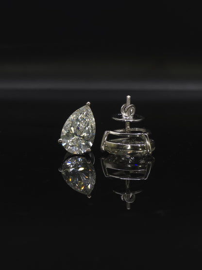 Jumbo Pear Moissanite Stud Earrings, 17.5x11.5mm D Color VVS1, 16 CTW, 925 Sterling Silver or Solid 10K Gold, Hip Hop Studs