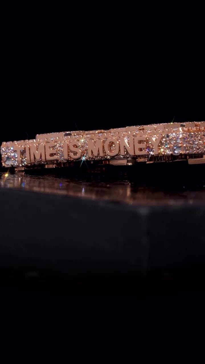 Custom Personalized Rectangle Pendant | Broken Heart Bail | Raised Lettering & Custom Side Text | Iced Out Hip Hop Jewelry