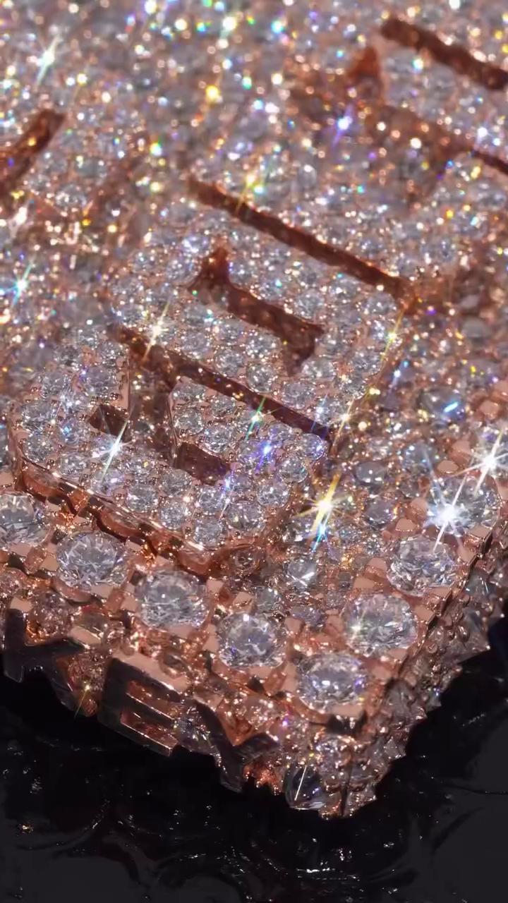 Custom Personalized Rectangle Pendant | Broken Heart Bail | Raised Lettering & Custom Side Text | Iced Out Hip Hop Jewelry