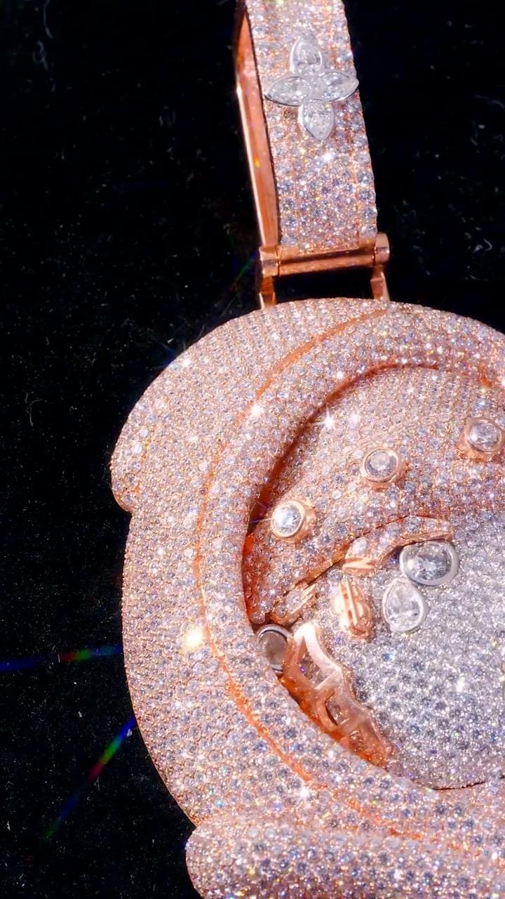 Custom 3D Portrait Pendant, Personalized Character Face, VVS1 Moissanite Iced Out Pendant, 925 Silver Hip Hop Jewelry