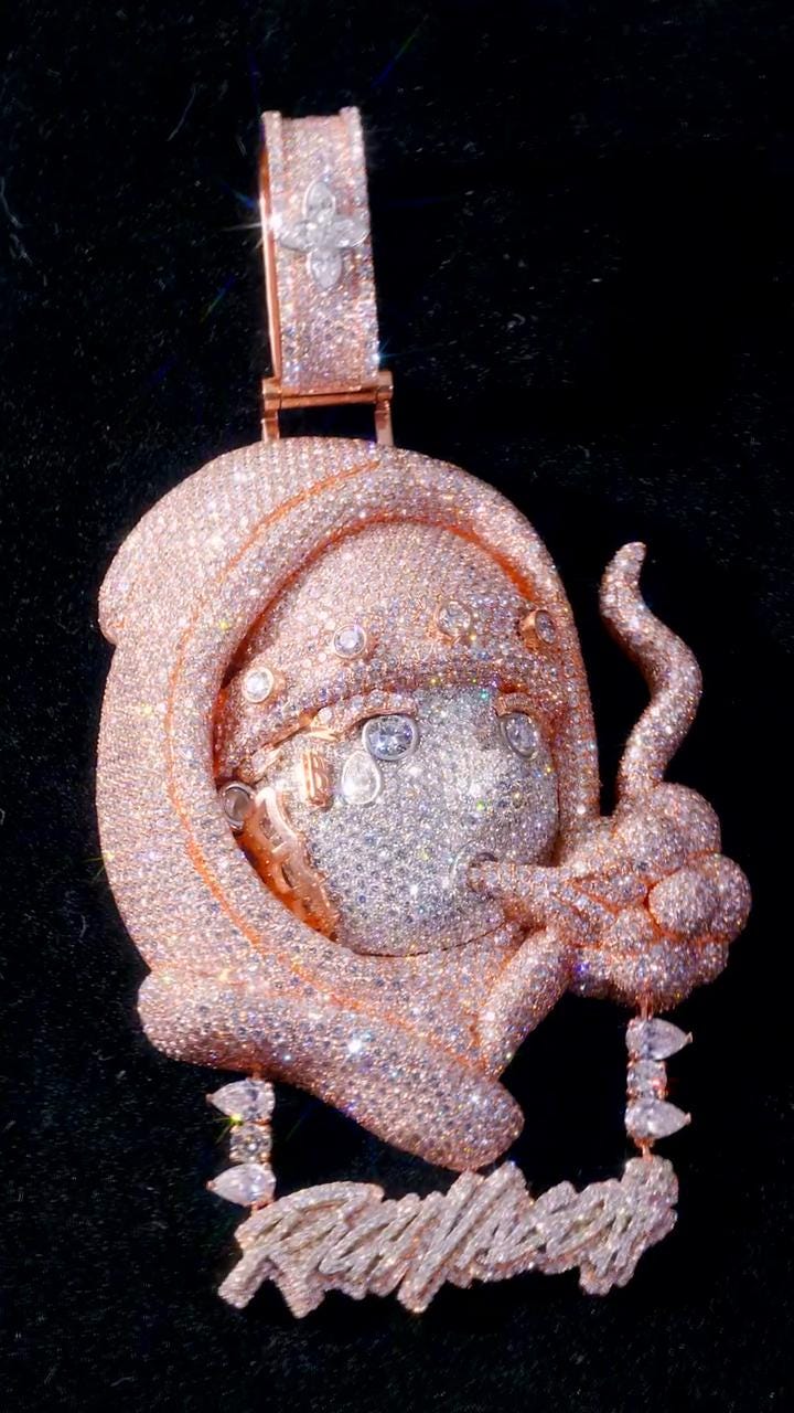Custom 3D Portrait Pendant, Personalized Character Face, VVS1 Moissanite Iced Out Pendant, 925 Silver Hip Hop Jewelry