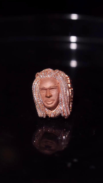 Custom VVS1 Moissanite Ring, 3D Portrait Face Ring, Personalized Memory Ring, Iced Out 925 Sterling Silver Hip Hop Jewelry