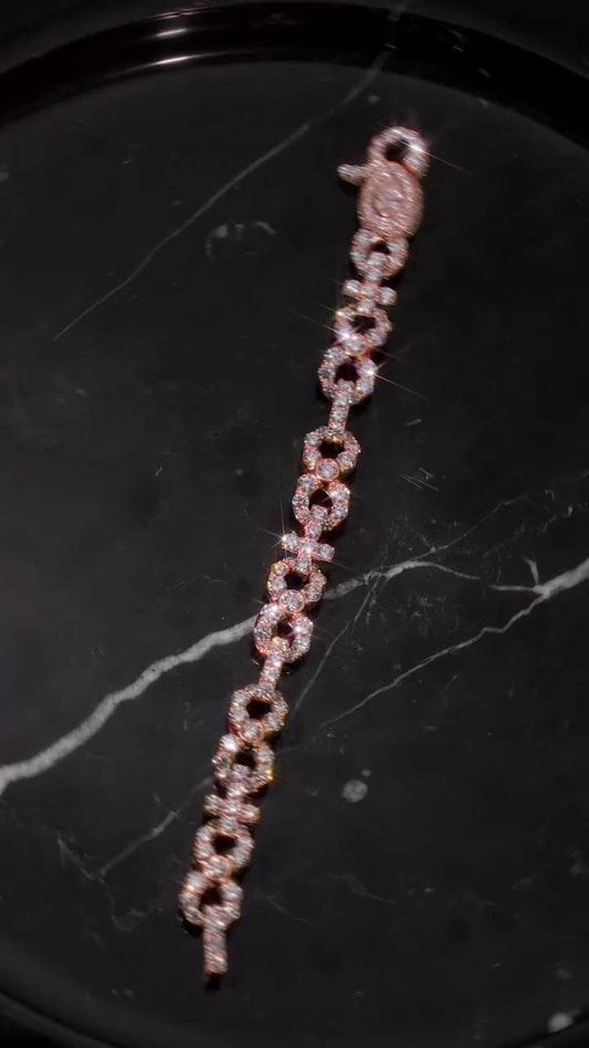 VVS1 Moissanite Infinity Cross Bracelets, Rose Gold Plated 925 Sterling Silver, Pass Diamond Tester