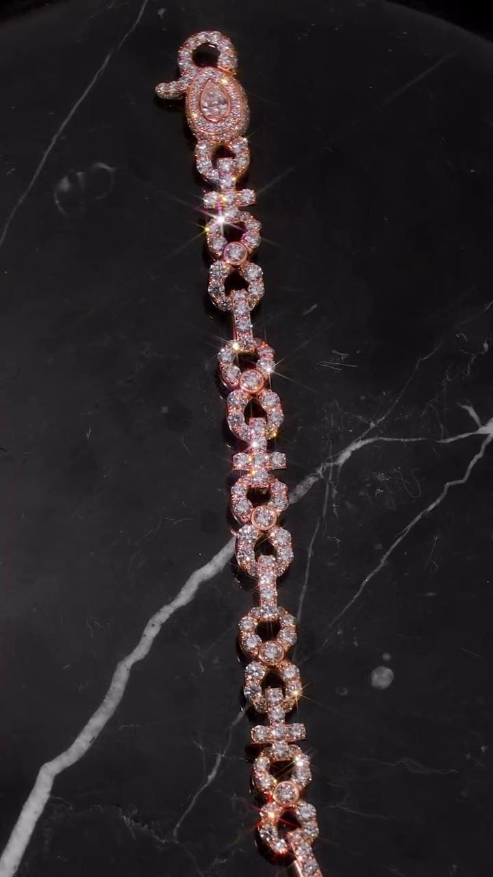 VVS1 Moissanite Infinity Cross Bracelets, Rose Gold Plated 925 Sterling Silver, Pass Diamond Tester