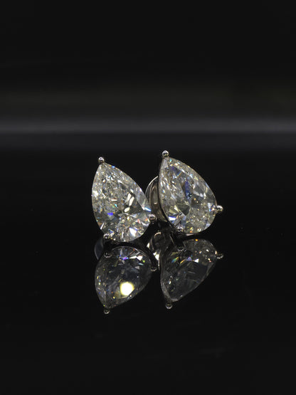 Jumbo Pear Moissanite Stud Earrings, 17.5x11.5mm D Color VVS1, 16 CTW, 925 Sterling Silver or Solid 10K Gold, Hip Hop Studs