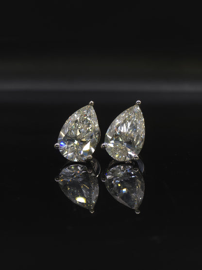 Jumbo Pear Moissanite Stud Earrings, 17.5x11.5mm D Color VVS1, 16 CTW, 925 Sterling Silver or Solid 10K Gold, Hip Hop Studs
