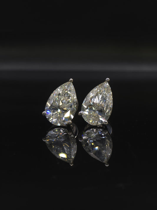 Jumbo Pear Moissanite Stud Earrings, 17.5x11.5mm D Color VVS1, 16 CTW, 925 Sterling Silver or Solid 10K Gold, Hip Hop Studs