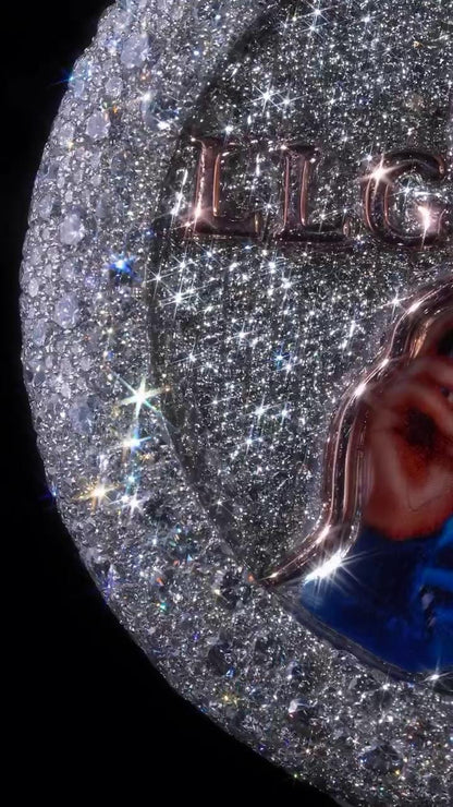 Custom Photo Memorial Pendant, VVS1 Moissanite, 925 Sterling Silver, Round Medallion with Personalized Portrait