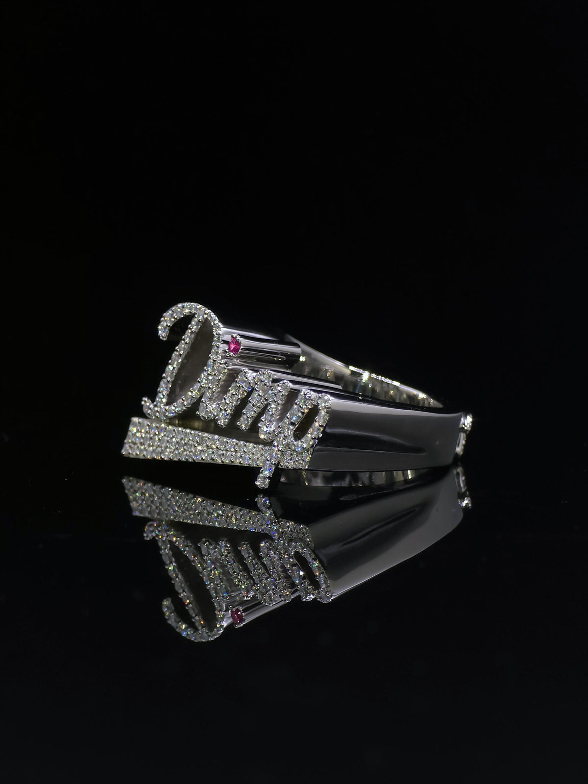 Custom Script Name Ring, VVS1 Moissanite, 925 Sterling Silver, Personalized Iced Out Band