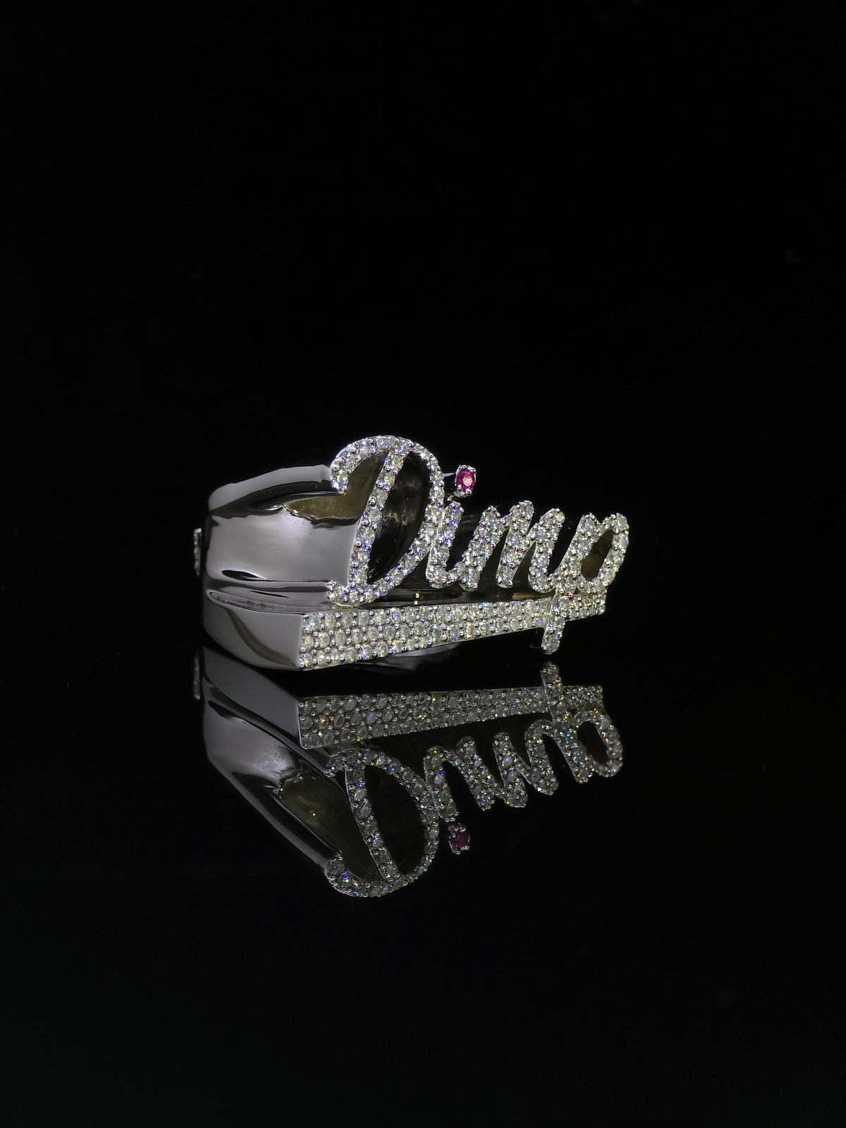 Custom Script Name Ring, VVS1 Moissanite, 925 Sterling Silver, Personalized Iced Out Band