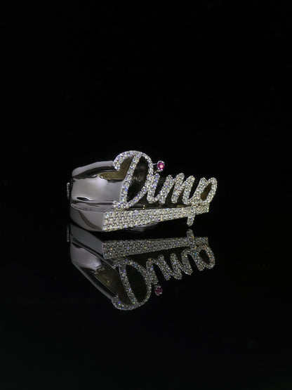 Custom Script Name Ring, VVS1 Moissanite, 925 Sterling Silver, Personalized Iced Out Band
