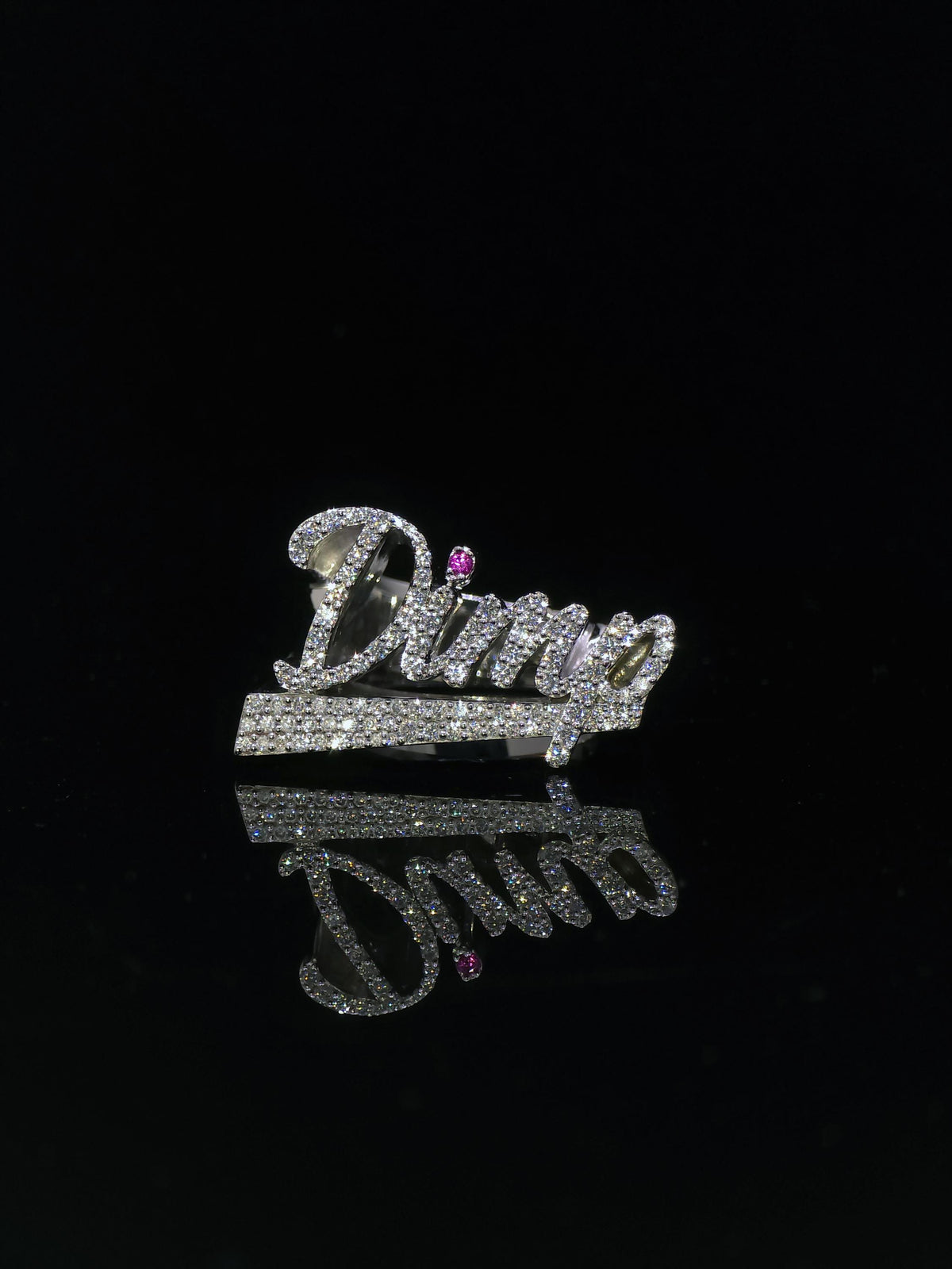 Custom Script Name Ring, VVS1 Moissanite, 925 Sterling Silver, Personalized Iced Out Band