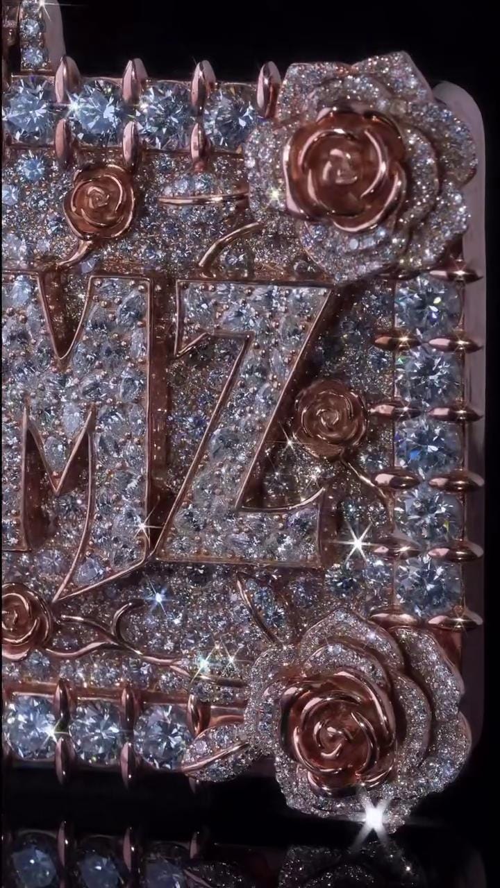 Custom Moissanite Name Pendant, Rose Flower Frame, Personalized Letter Pendant, 925 Sterling Silver Hip Hop Jewelry