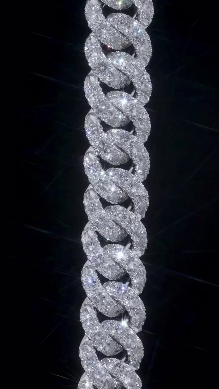 18mm Single Row Miami Cuban Link Bracelet, Rhodium Plated 925 Silver, VVS Moissanite, Passes Diamond Tester