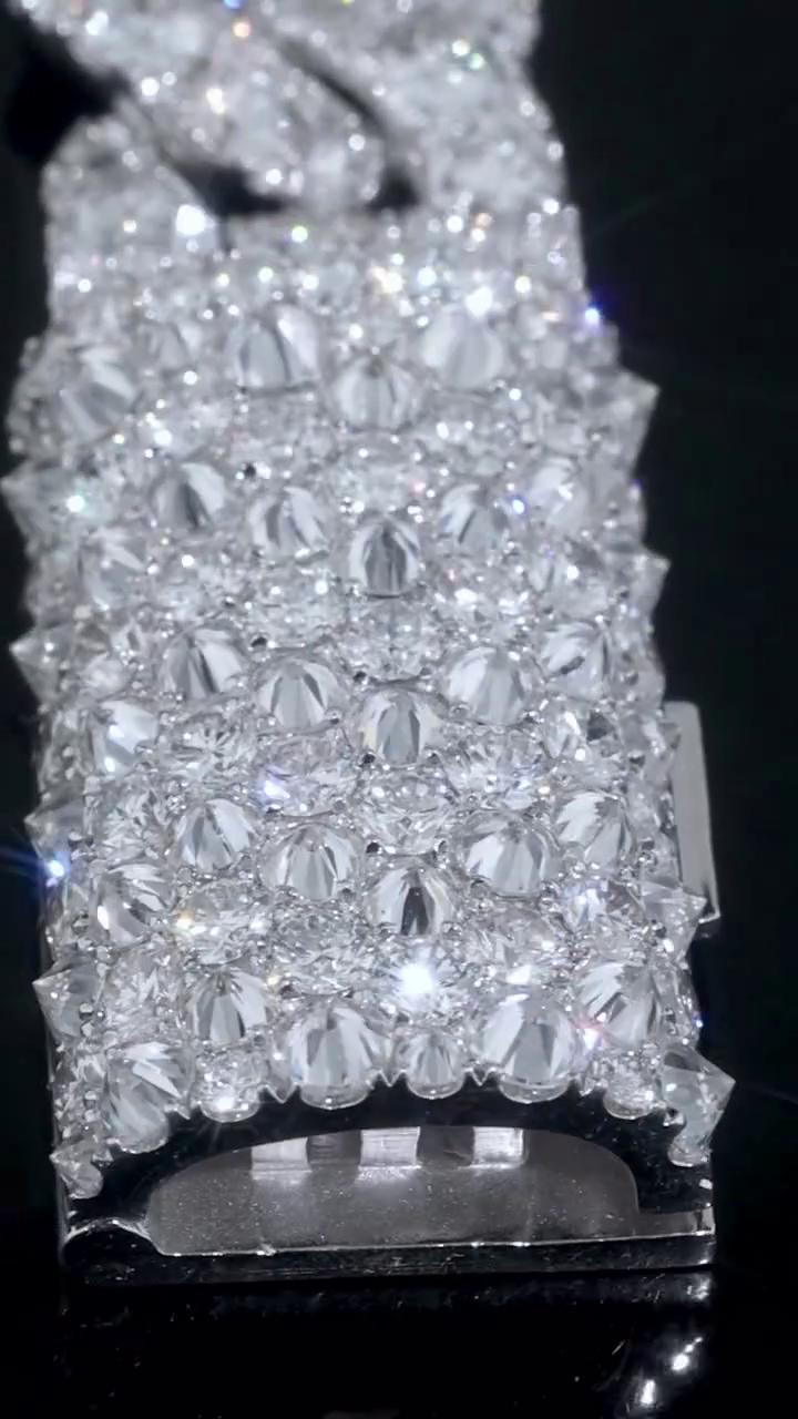 18mm Single Row Miami Cuban Link Bracelet, Rhodium Plated 925 Silver, VVS Moissanite, Passes Diamond Tester