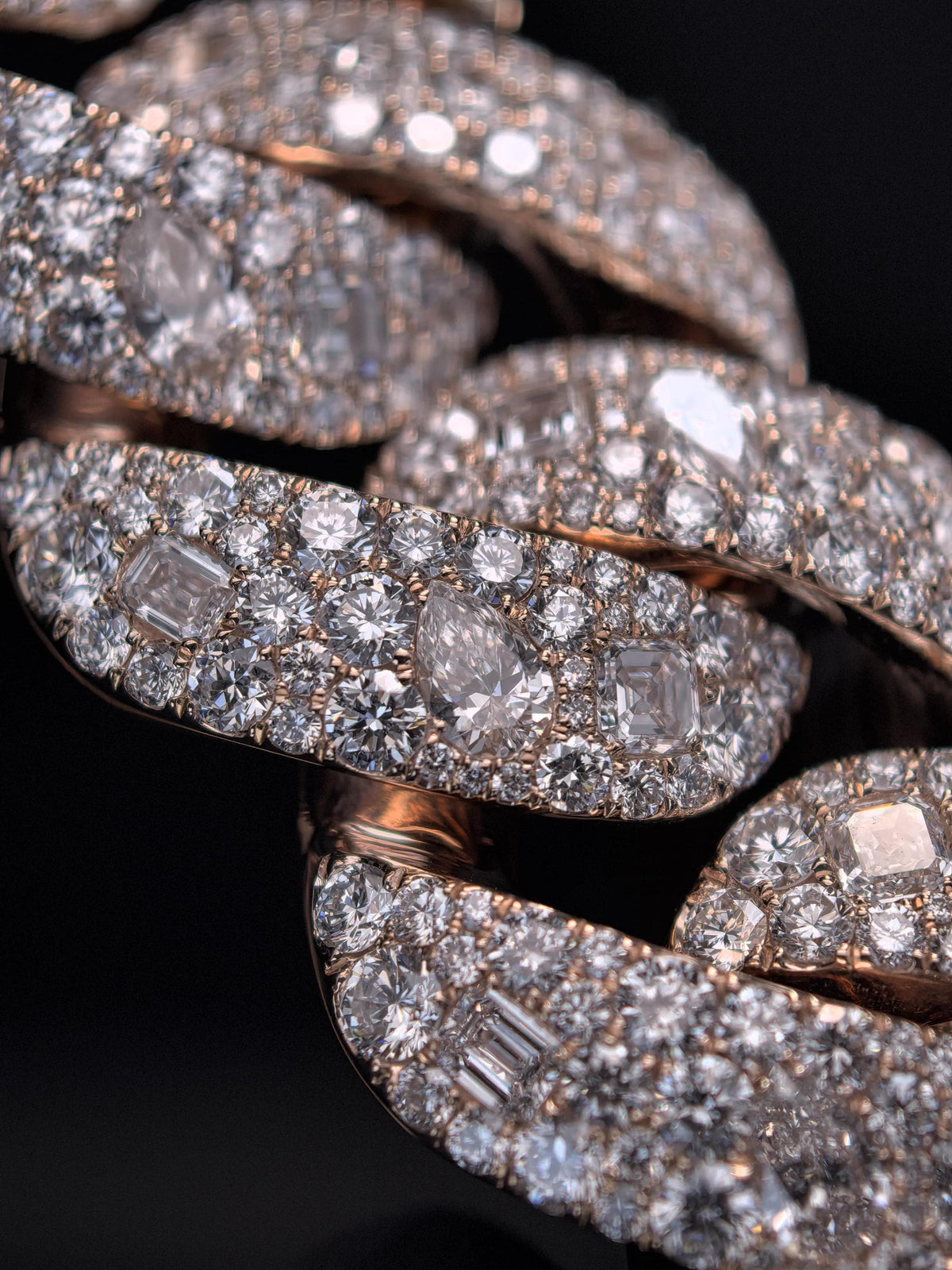 24mm Moissanite Cuban Link Chain with 3D Jet Clasp, 925 Sterling Silver, Mixed Cut Iced Out Necklace, Pass Diamond Tester