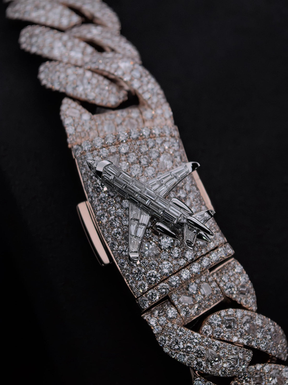 24mm Moissanite Cuban Link Chain with 3D Jet Clasp, 925 Sterling Silver, Mixed Cut Iced Out Necklace, Pass Diamond Tester