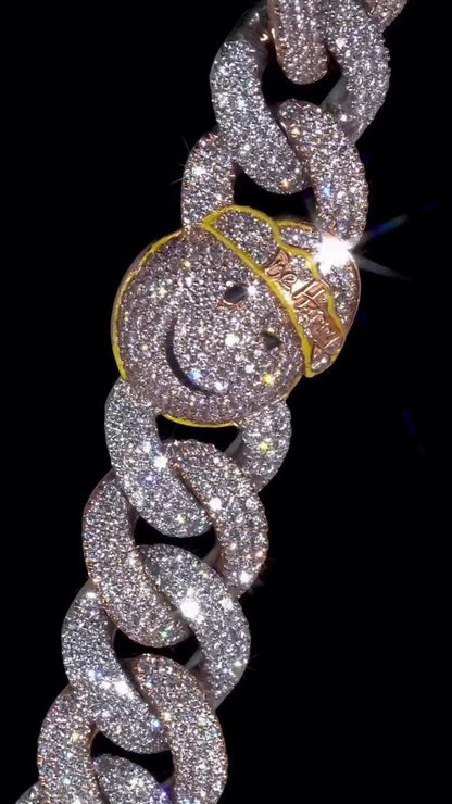 18mm Custom Moissanite Cuban Link Chain, Personalized Designer Links, 925 Sterling Silver Iced Out Necklace