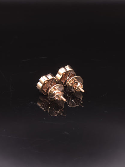 Flower Cluster Moissanite Stud Earrings, 1.3CTW VVS1 Round Cut, 925 Sterling Silver/Solid 10K Gold, Halo Setting
