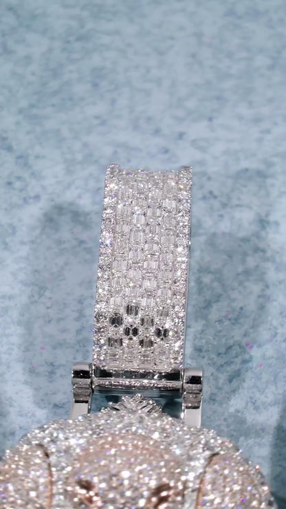 Custom Moissanite Character Pendant, 3D Money Bag Design, 925 Sterling Silver, Iced Out Hip Hop Jewelry