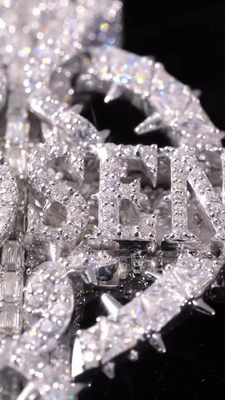 Custom Moissanite Cross Pendant, Personalized Name, 925 Sterling Silver, Iced Out Gothic Cross, Hip Hop Jewelry