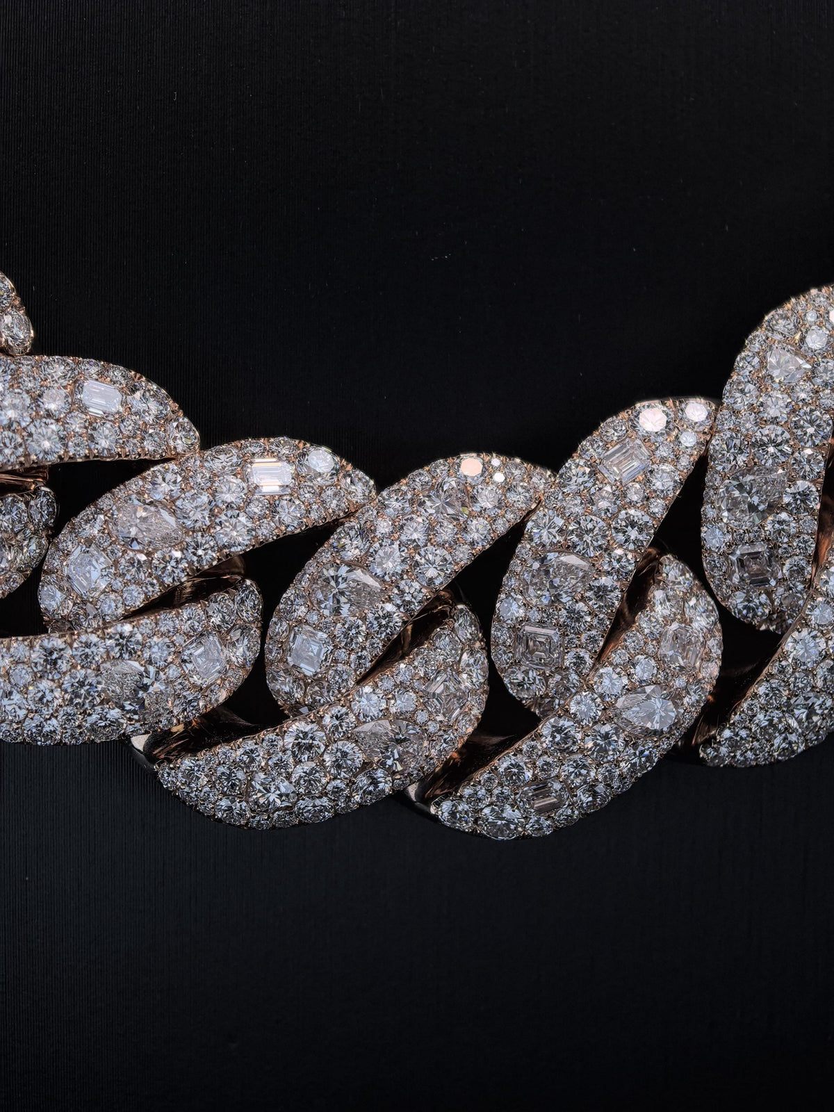 24mm Moissanite Cuban Link Chain with 3D Jet Clasp, 925 Sterling Silver, Mixed Cut Iced Out Necklace, Pass Diamond Tester