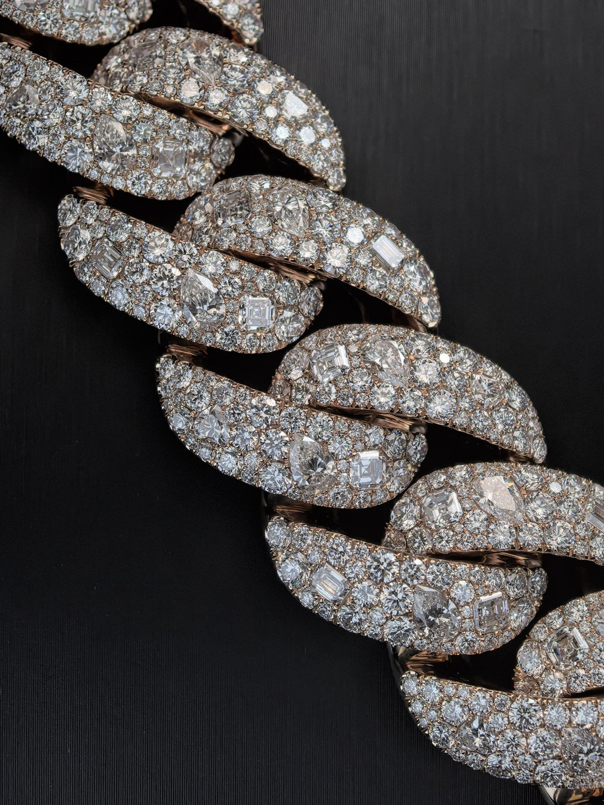 24mm Moissanite Cuban Link Chain with 3D Jet Clasp, 925 Sterling Silver, Mixed Cut Iced Out Necklace, Pass Diamond Tester
