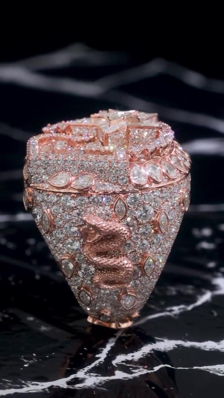 VVS1 Moissanite Ring, Personalized Initial & Star Design, Rose Gold Plated 925 Sterling Silver Championship Ring