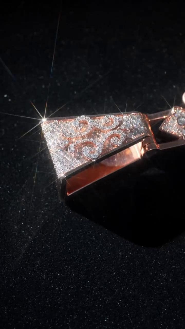 VVS1 Moissanite Gothic Rose Cross Pendant, Rose Gold Plated 925 Sterling Silver, 3 Inch, Passes Diamond Tester