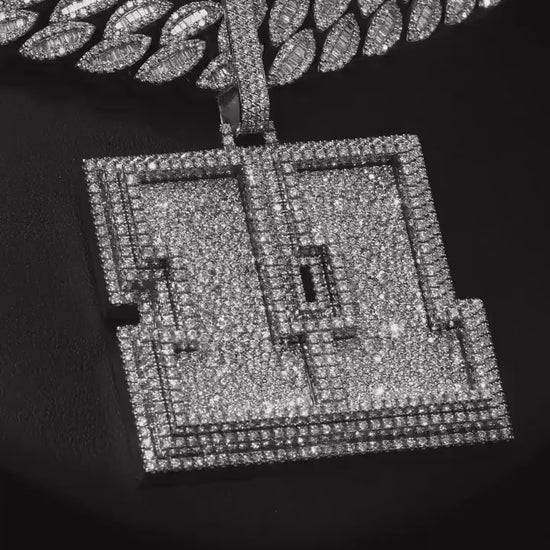 Mosaic Set VVS1 Moissanite Number 11 Pendant, Iced Out Layered Chunky Pendant, Custom Number or Letter, 925 Sterling Silver Necklace