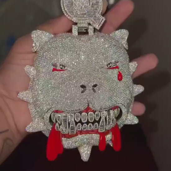 6" Fully Iced Big Boogie VVS Moissanite Diamond Pendant, Passes Diamond Test, Icy Hip Hop Pendant, Solid Back