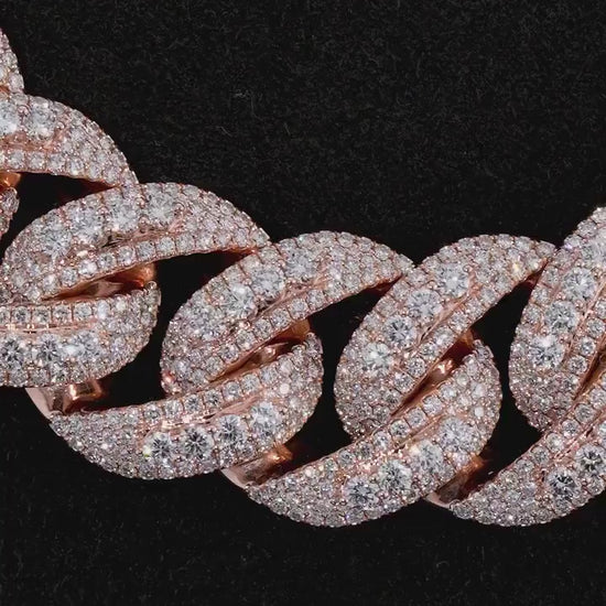 20mm Luxury Cuban Link Chain Necklace with Moissanite Diamonds – 925 Sterling Silver, Passes diamond test