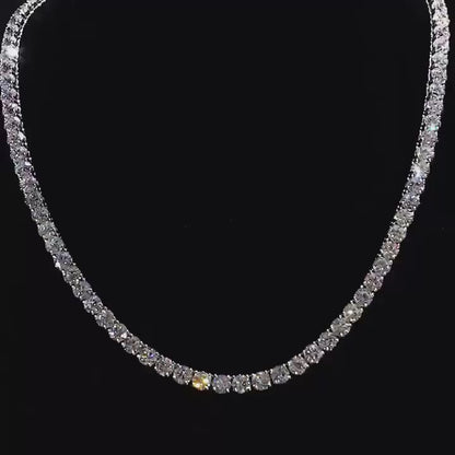 2-6mm VVS1 Moissanite sterling silver tennis chains and bracelets, Diamond tennis necklace, Iced out chain, Anniversary gift for him or her