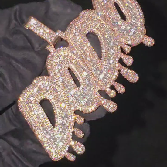 Custom Iced Out VVS1 Moissanite Pendant, Custom Letter Pendant, Customized Jewelry, Hip Hop Pendant, Unisex Pendant, Pass Diamond Tester