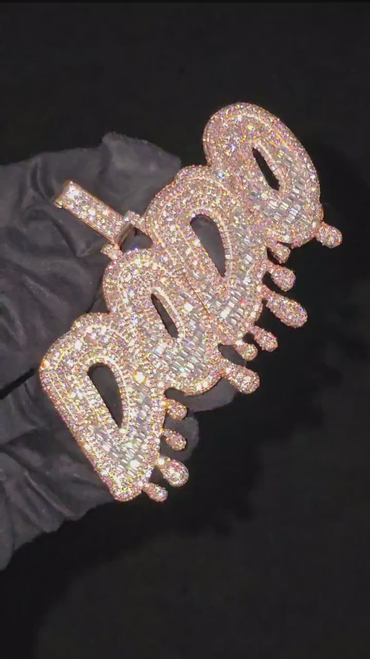 Custom Iced Out VVS1 Moissanite Pendant, Custom Letter Pendant, Customized Jewelry, Hip Hop Pendant, Unisex Pendant, Pass Diamond Tester