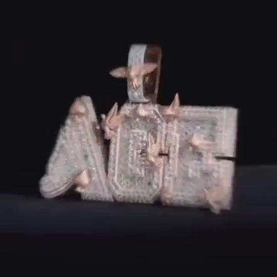Custom Iced-Out “ACE” Pendant, VVS Moissanite, 925 Sterling Silver Hip-Hop Necklace, Personalized Name Pendant, Mens Luxury Bling Jewelry