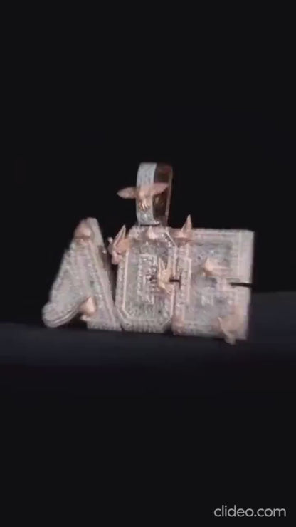 Custom Iced-Out “ACE” Pendant, VVS Moissanite, 925 Sterling Silver Hip-Hop Necklace, Personalized Name Pendant, Mens Luxury Bling Jewelry
