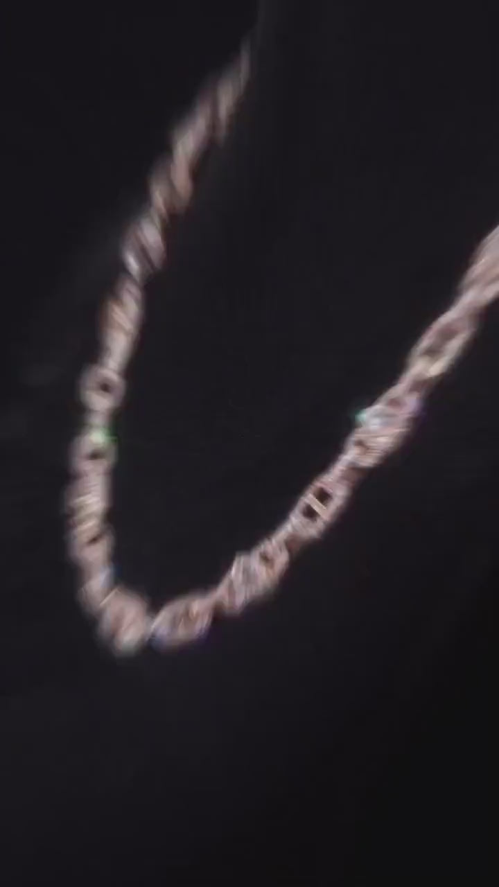 Custom Multi Shape Hermes Link Chain, Over 100ct VVS Diamond Necklace, Unique Hip Hop Jewelry, Iced Out Statement Chain