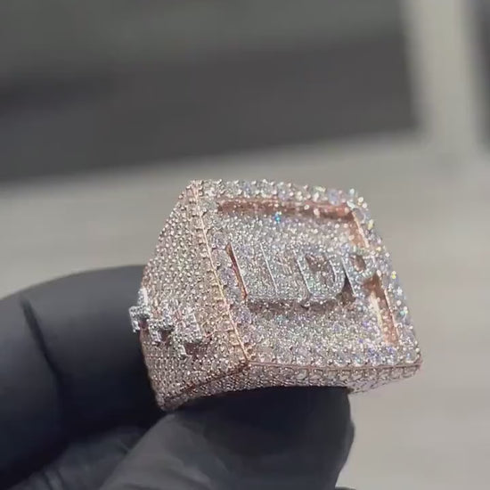 Iced Out Rings for Men, VVS Clarity Cubic Zircon / Moissanite Championship Rings, Statement Rings, Custom Ring, Hip Hop Jewelry Gift