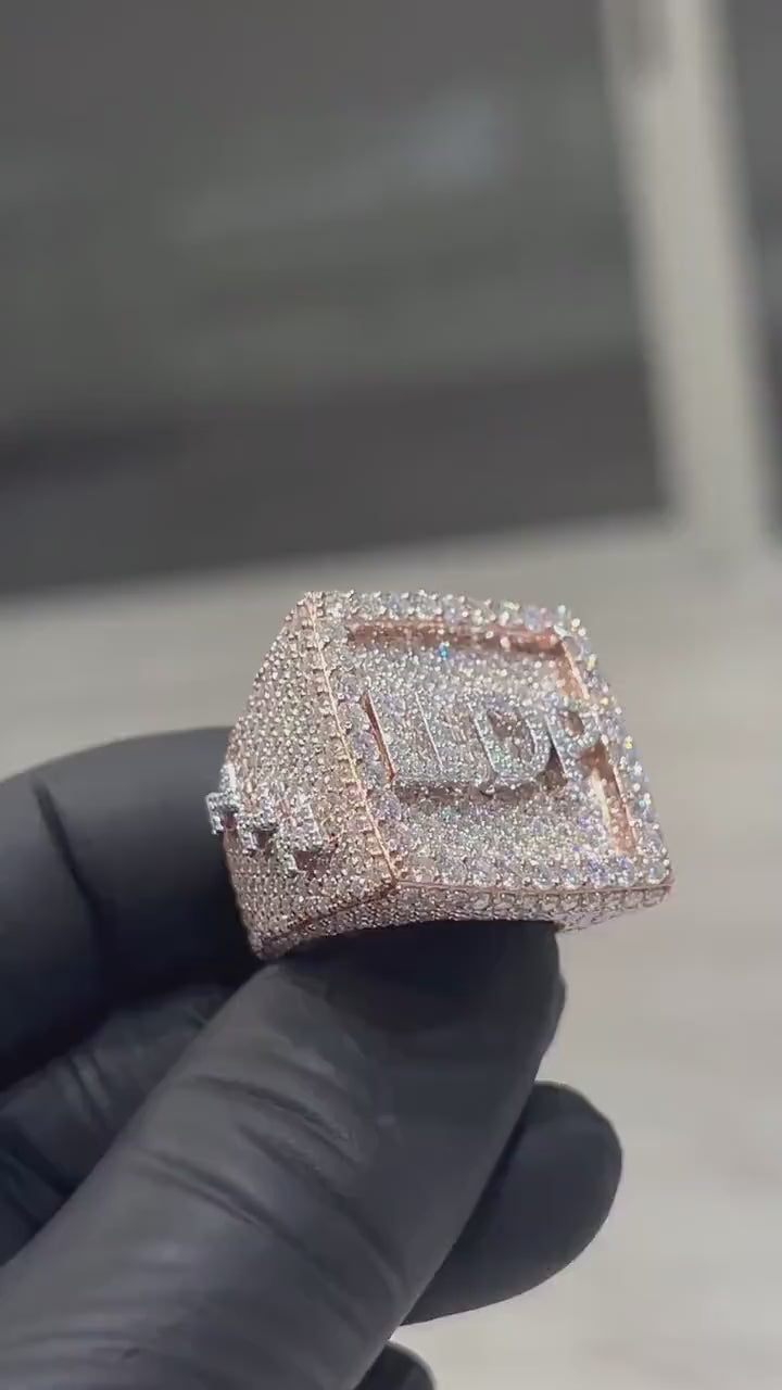 Iced Out Rings for Men, VVS Clarity Cubic Zircon / Moissanite Championship Rings, Statement Rings, Custom Ring, Hip Hop Jewelry Gift