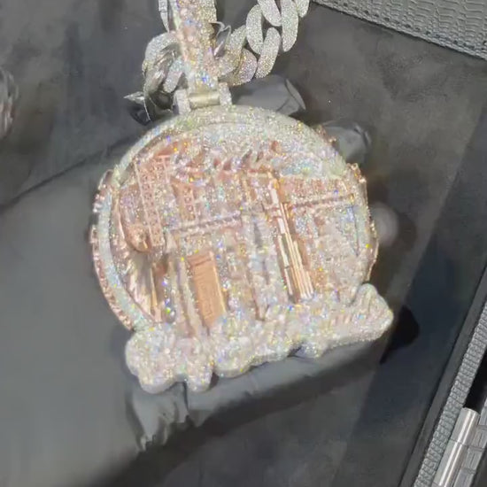 Cust Iced Out Hip Hop Pendant | Chunky Moissanite pendant | 925 Silver / 10K Gold | Custom Handmade Moissanite Jewelry